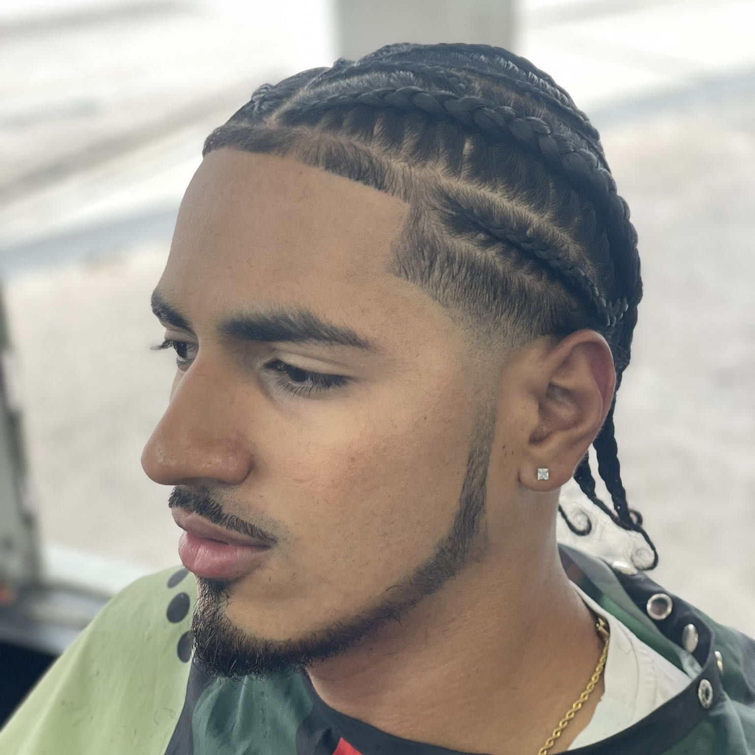 Sharp beard line and taper